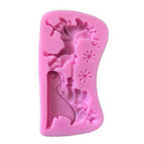 Christmas Santa Claus Sleigh Elk Cake Mold Silicone Decoration Mold Christmas Chocolate Biscuits Pudding Mold Tool