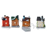 Christmas Village Set Resin Christmas Scene Village LED Lighted Miniature Houses Town Christmas Village Houses Gift