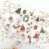 30PCS Christmas DIY Gold Plated Enamel Charm for Making Jewelry Necklaces Bracelets Earrings - Side View