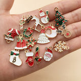 30PCS Christmas DIY Gold Plated Enamel Charm for Making Jewelry Necklaces Bracelets Earrings - Rear View