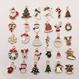 30PCS Christmas DIY Gold Plated Enamel Charm for Making Jewelry Necklaces Bracelets Earrings