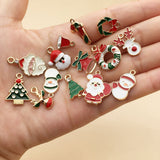 30PCS Christmas DIY Gold Plated Enamel Charm for Making Jewelry Necklaces Bracelets Earrings