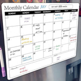Rewritable Magnetic Whiteboard Refrigerator Calendar Message Board Monthly Planner Board - Front View