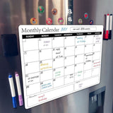 Rewritable Magnetic Whiteboard Refrigerator Calendar Message Board Monthly Planner Board - 45-Degree Angle