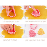 Christmas Cutter Mold Set 6 Piece Pattern Kitchen DIY Baking Mold For Biscuits Pastries Fondant Cakes - Side View