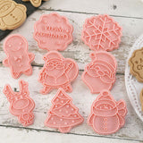 8 Pcs/Set Christmas Themed Cutters Santa Claus Christmas Tree DIY 3D Biscuits Mold Baking Mould Decorating Tools - Side View