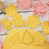 8 Pcs/Set Christmas Themed Cutters Santa Claus Christmas Tree DIY 3D Biscuits Mold Baking Mould Decorating Tools - 45-Degree Angle