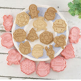 8 Pcs/Set Christmas Themed Cutters Santa Claus Christmas Tree DIY 3D Biscuits Mold Baking Mould Decorating Tools - Rear View