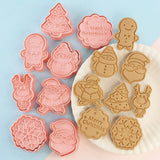 8 Pcs/Set Christmas Themed Cutters Santa Claus Christmas Tree DIY 3D Biscuits Mold Baking Mould Decorating Tools - Extra Image