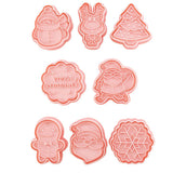 8 Pcs/Set Christmas Themed Cutters Santa Claus Christmas Tree DIY 3D Biscuits Mold Baking Mould Decorating Tools - Extra Image