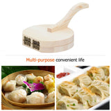 Wooden Dough Presser Tool Dumpling Skin Pressing Tool Dumpling Wrapper Making Mold Kitchen Gadget Baking Tool - Side View