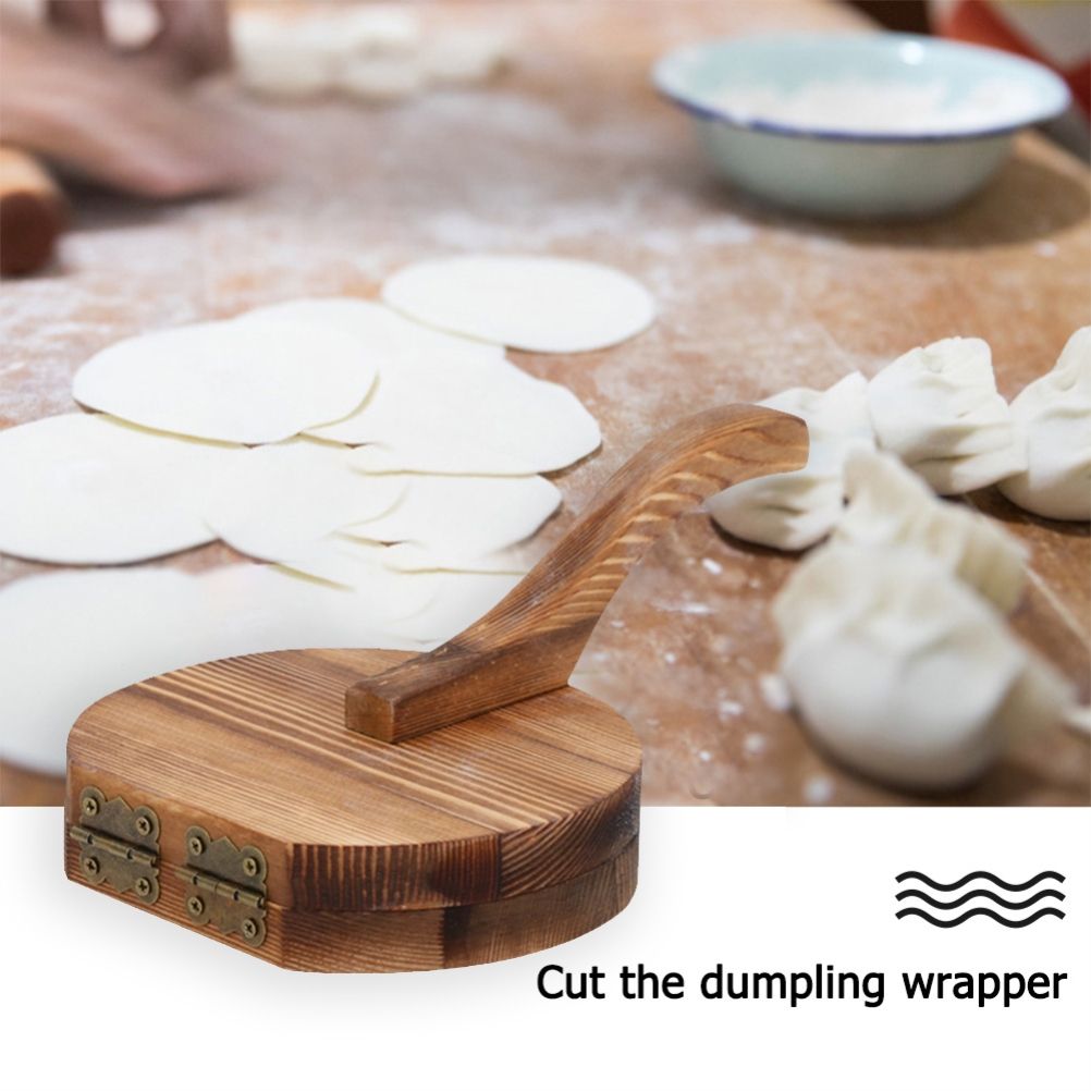 Wooden Dough Presser Tool Dumpling Skin Pressing Tool Dumpling Wrapper Making Mold Kitchen Gadget Baking Tool
