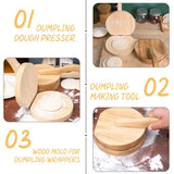 Wooden Dough Presser Tool Dumpling Skin Pressing Tool Dumpling Wrapper Making Mold Kitchen Gadget Baking Tool - Rear View