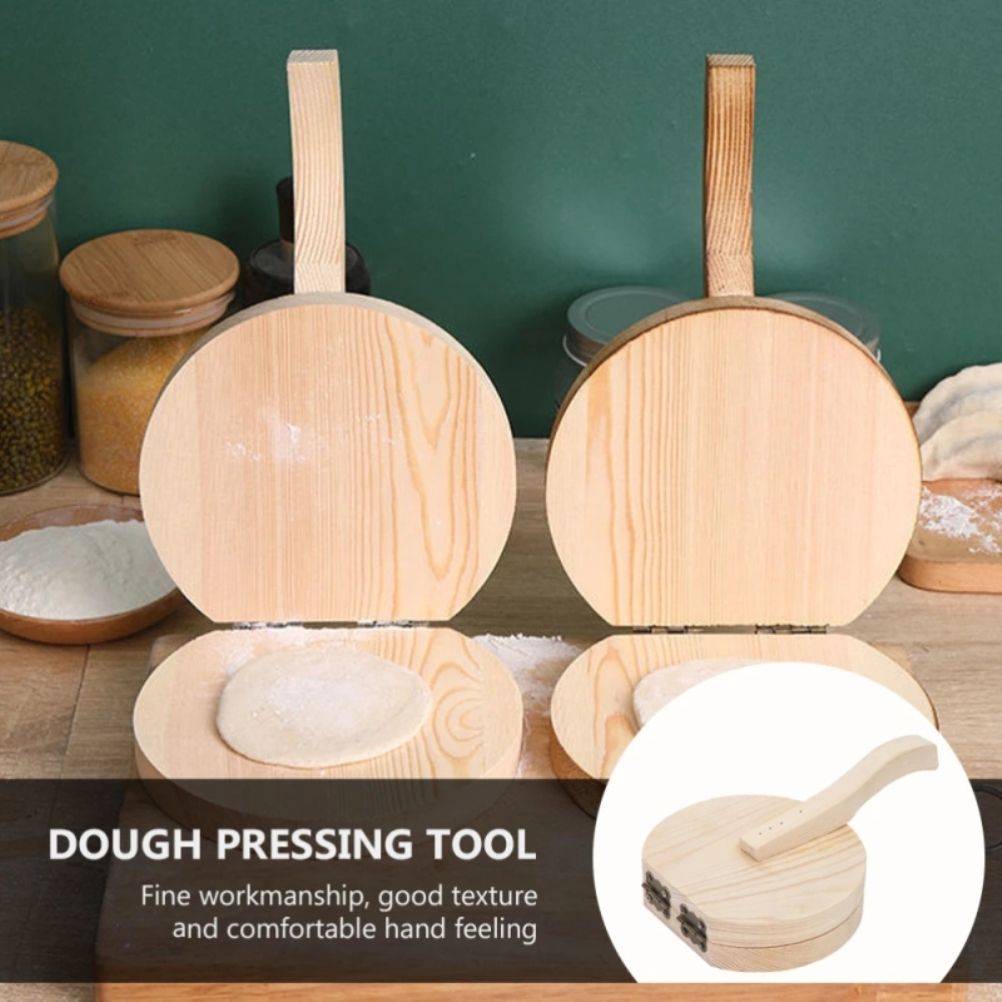 Wooden Dough Presser Tool Dumpling Skin Pressing Tool Dumpling Wrapper Making Mold Kitchen Gadget Baking Tool