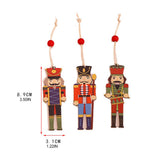 Christmas Tree Nutcracker Pendant Christmas Wood Walnut Soldier Hanging Decoration for Xmas Party Wall Fireplace Window