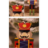 Christmas Tree Nutcracker Pendant Christmas Wood Walnut Soldier Hanging Decoration for Xmas Party Wall Fireplace Window