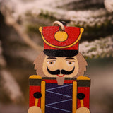 Christmas Tree Nutcracker Pendant Christmas Wood Walnut Soldier Hanging Decoration for Xmas Party Wall Fireplace Window - Extra Image