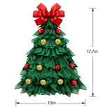 Christmas Wreath Handmade Xmas Tree Wreath Holiday Farmhouse Ornament Wreaths Decorations for Home Front Door Window