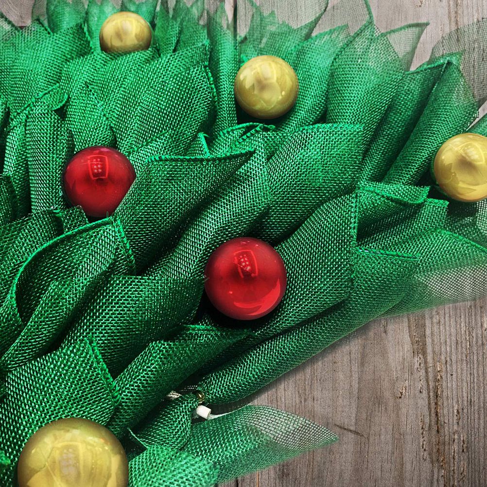 Christmas Wreath Handmade Xmas Tree Wreath Holiday Farmhouse Ornament Wreaths Decorations for Home Front Door Window