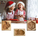 3D Cutter Embossing Mold Christmas Animal Pumpkin Cutter Baking Mold Funny Wooden Molds for Kitchen DIY - Top-Down View