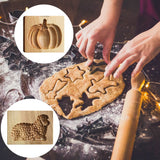 3D Cutter Embossing Mold Christmas Animal Pumpkin Cutter Baking Mold Funny Wooden Molds for Kitchen DIY - Rear View