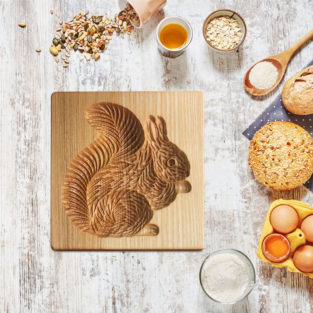 3D Cutter Embossing Mold Christmas Animal Pumpkin Cutter Baking Mold Funny Wooden Molds for Kitchen DIY