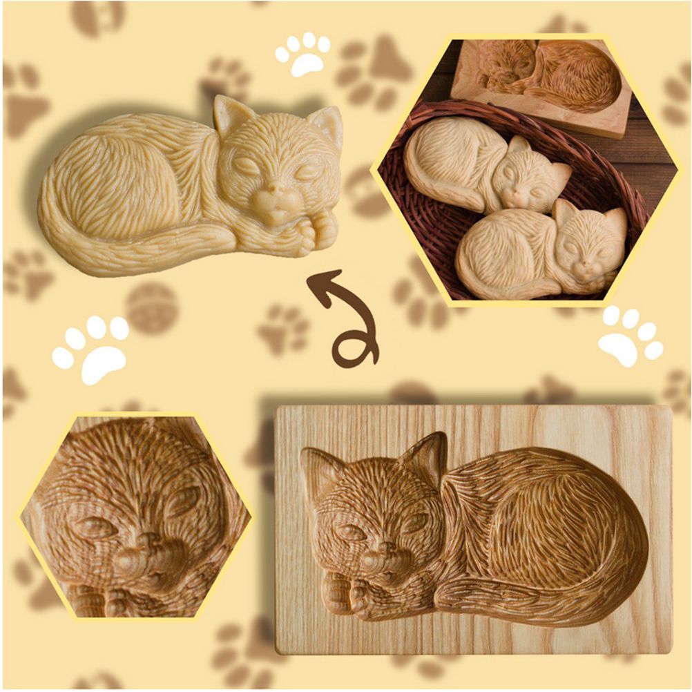 3D Cutter Embossing Mold Christmas Animal Pumpkin Cutter Baking Mold Funny Wooden Molds for Kitchen DIY