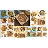 3D Cutter Embossing Mold Christmas Animal Pumpkin Cutter Baking Mold Funny Wooden Molds for Kitchen DIY - Extra Image
