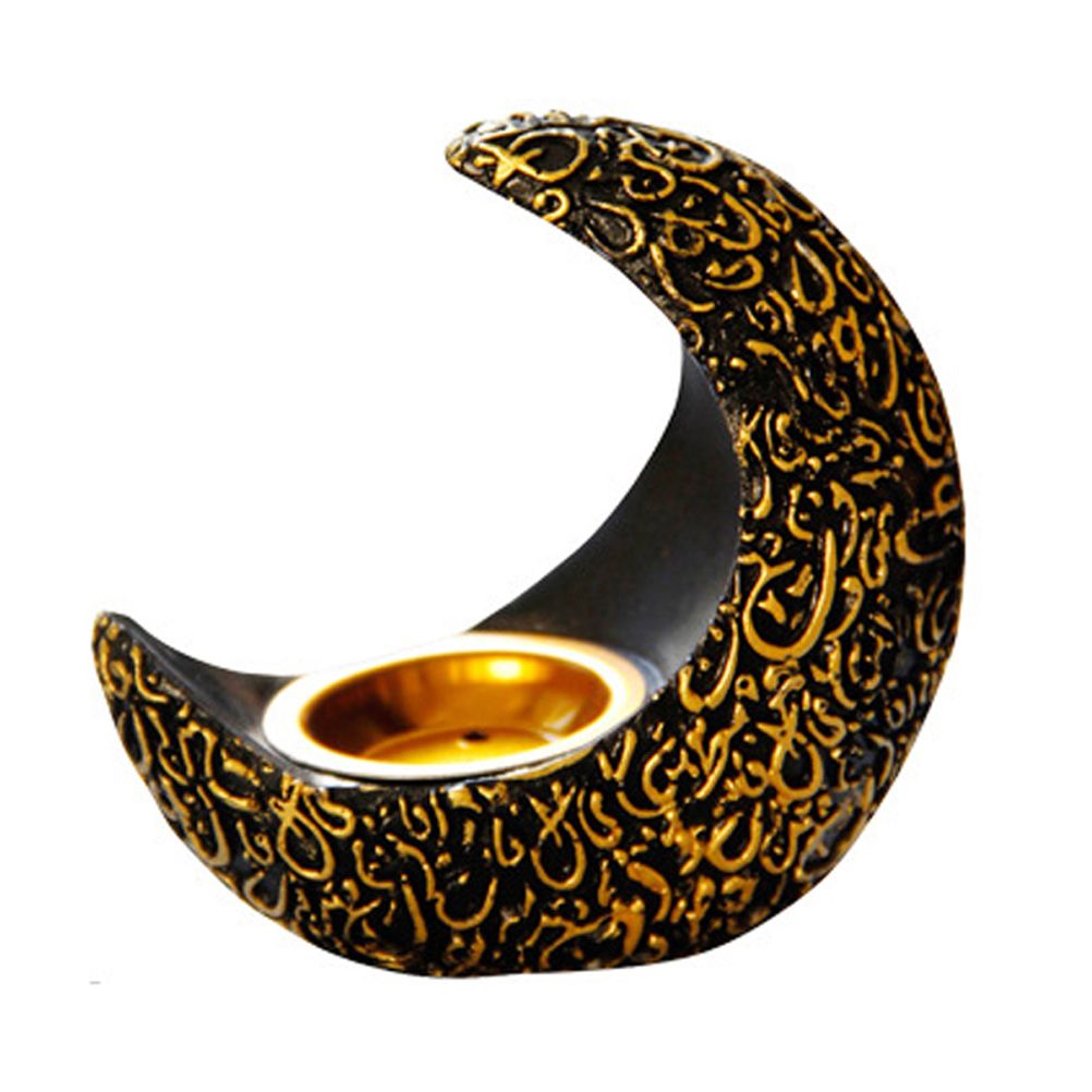 Incense Holder Moon Shape Aroma Stove Holder Resin Incense Holder Aromatherapy Stove Desktop Ornament Home Office Decor