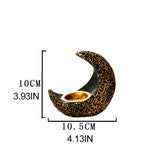 Incense Holder Moon Shape Aroma Stove Holder Resin Incense Holder Aromatherapy Stove Desktop Ornament Home Office Decor - Front View
