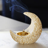 Incense Holder Moon Shape Aroma Stove Holder Resin Incense Holder Aromatherapy Stove Desktop Ornament Home Office Decor