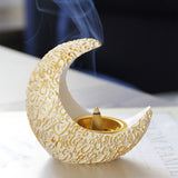 Incense Holder Moon Shape Aroma Stove Holder Resin Incense Holder Aromatherapy Stove Desktop Ornament Home Office Decor
