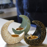 Incense Holder Moon Shape Aroma Stove Holder Resin Incense Holder Aromatherapy Stove Desktop Ornament Home Office Decor