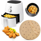 Fryer Liners Waterproof Fryer Filter Paper Fryer Round Perforated Parchment Paper for Fryer - Front View