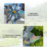 8Pcs Bird Repeller Pinwheel Reflective Garden Plant Flower Bird Repellent Windmill Garden Decoration - Top-Down View
