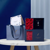 Rose Jewellery Gift Box Real Eternal Roses Handmade Rose Jewellery Storage Box for Girlfriend Wife Wedding Mother's Day