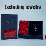 Rose Jewellery Gift Box Real Eternal Roses Handmade Rose Jewellery Storage Box for Girlfriend Wife Wedding Mother's Day