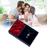 Rose Jewellery Gift Box Real Eternal Roses Handmade Rose Jewellery Storage Box for Girlfriend Wife Wedding Mother's Day - Extra Image