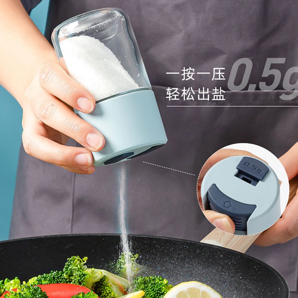 Push Type Salt Shaker Spice Jars with Lid Sealed Dust Proof Seasoning Jar Glass Bottle Kitchen Cooking Tools