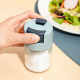 Push Type Salt Shaker Spice Jars with Lid Sealed Dust Proof Seasoning Jar Glass Bottle Kitchen Cooking Tools - Close-Up Angle