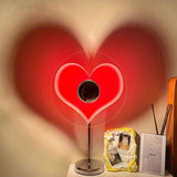 Love Heart Table Lamp Love Projection Lamp Heart Shaped LED Ambient Light Background Wall Decoration Gifts for Friends and Lovers