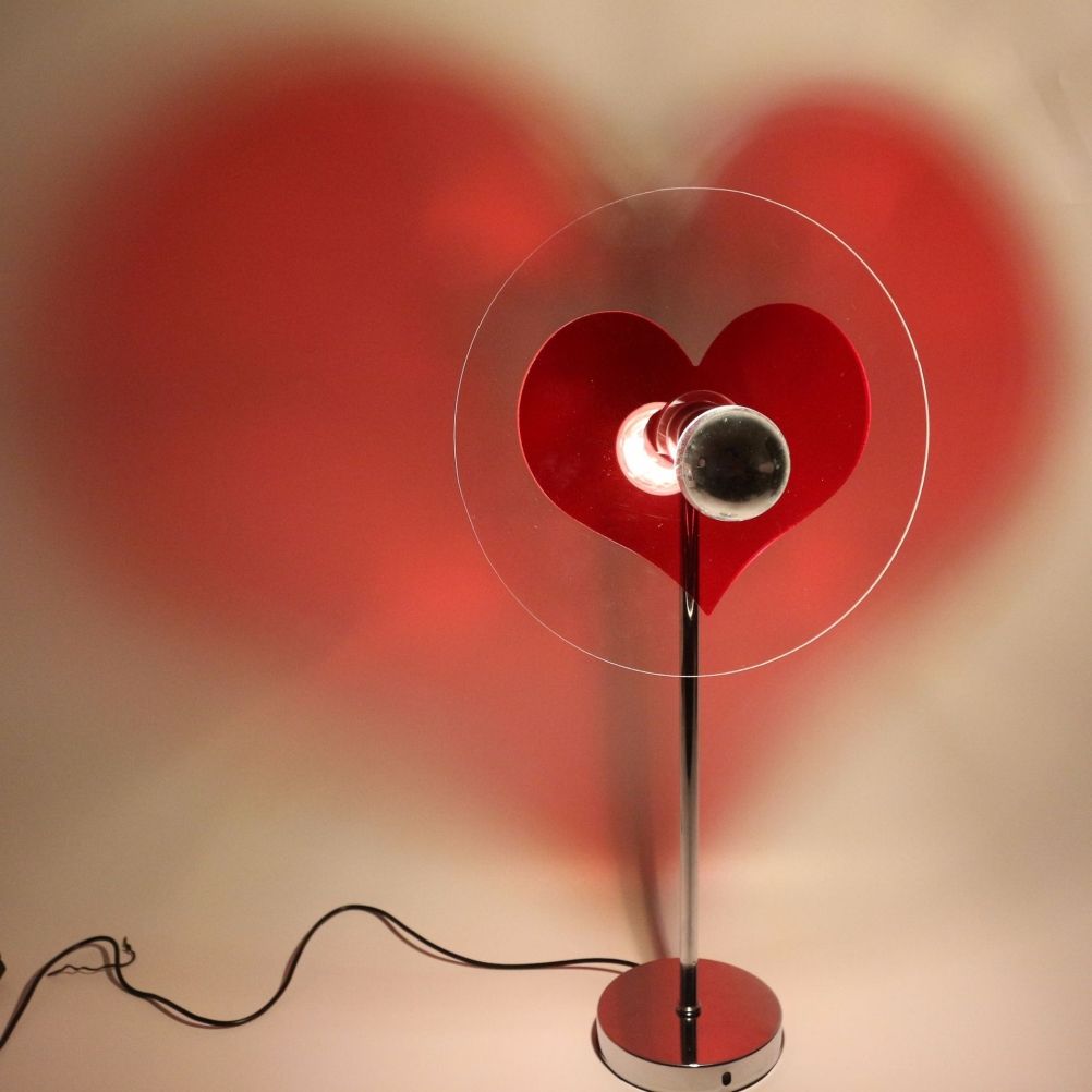 Love Heart Table Lamp Love Projection Lamp Heart Shaped LED Ambient Light Background Wall Decoration Gifts for Friends and Lovers
