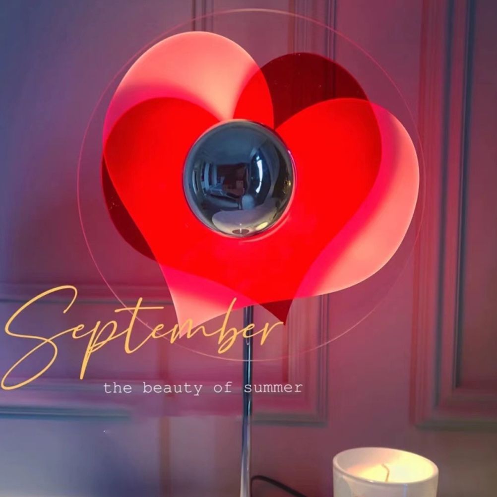 Love Heart Table Lamp Love Projection Lamp Heart Shaped LED Ambient Light Background Wall Decoration Gifts for Friends and Lovers