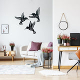 3 Pieces Metal Hummingbird Wall Art Decoration Hollow Out Iron Bird Sculpture Waterproof Wall Hanging Figurines for Garden and Living Room Decor