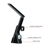Eye Caring Desk Lamp with Wireless Charger Touch Dimming LED Table Lamps Folding Reading Light for Students - Top-Down View