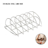 Stainless Steel Barbecue Bracket Rib Rack Barbecue Grilling Rack Non Stick Beef Steak Holder for Outdoor Picnic Barbecue Supplies