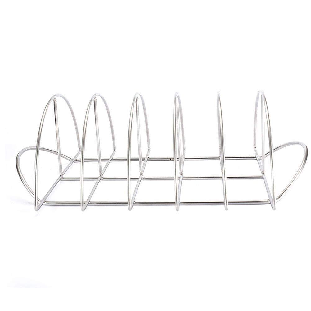 Stainless Steel Barbecue Bracket Rib Rack Barbecue Grilling Rack Non Stick Beef Steak Holder for Outdoor Picnic Barbecue Supplies