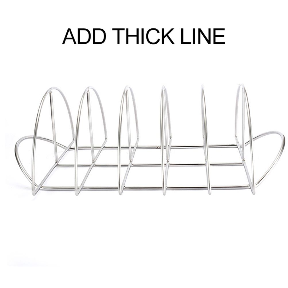 Stainless Steel Barbecue Bracket Rib Rack Barbecue Grilling Rack Non Stick Beef Steak Holder for Outdoor Picnic Barbecue Supplies