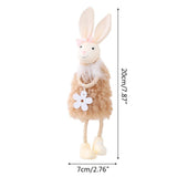 Cute Easter Hanging Bunny Ornaments Easter Bunny Figurine Decorations for Hanging on Trees Windows Easter Decor - Front View