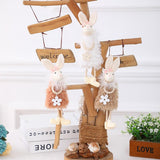 Cute Easter Hanging Bunny Ornaments Easter Bunny Figurine Decorations for Hanging on Trees Windows Easter Decor - Side View